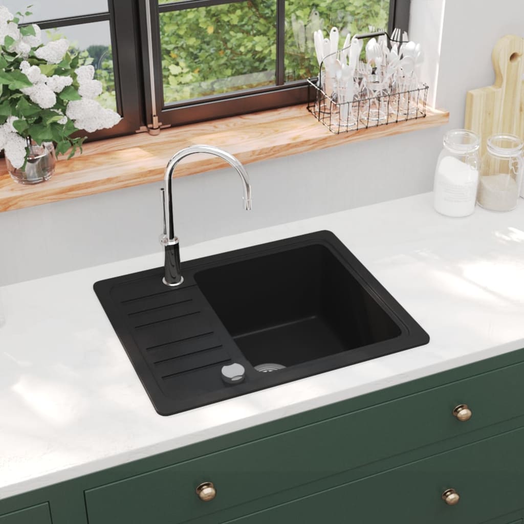 Vidaxl Sink Single Bowl of Granite Black