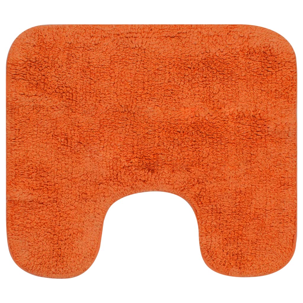 Vidaxl Bathmatting Set Stof Orange 3-delt
