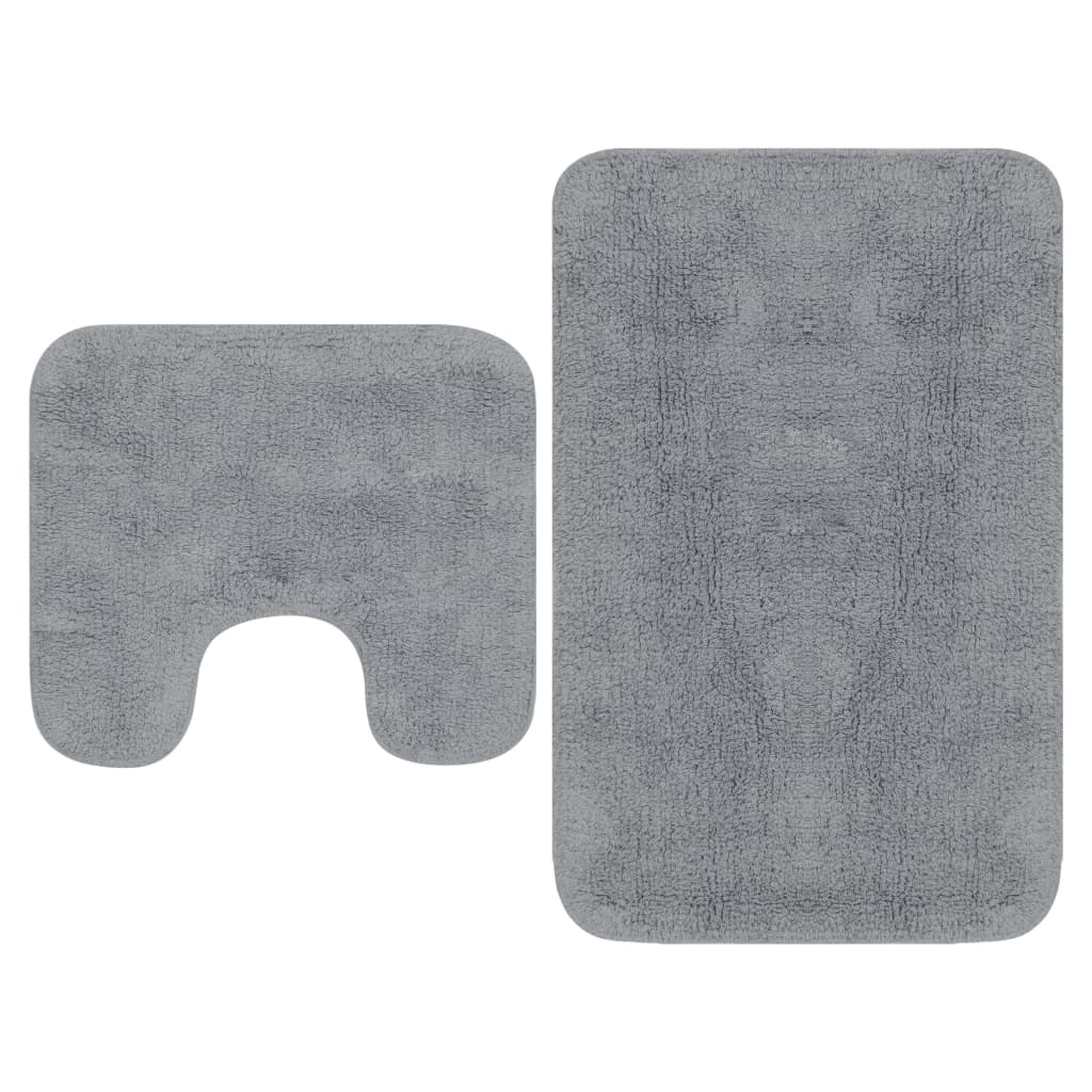 Vidaxl Bathmatting Set Stof grå 2-delt