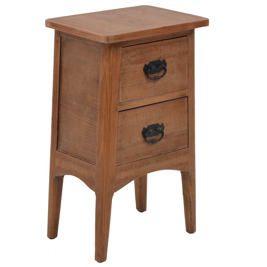 Vidaxl nachtkastje 40x29x68 cm massief vurenhout bruin