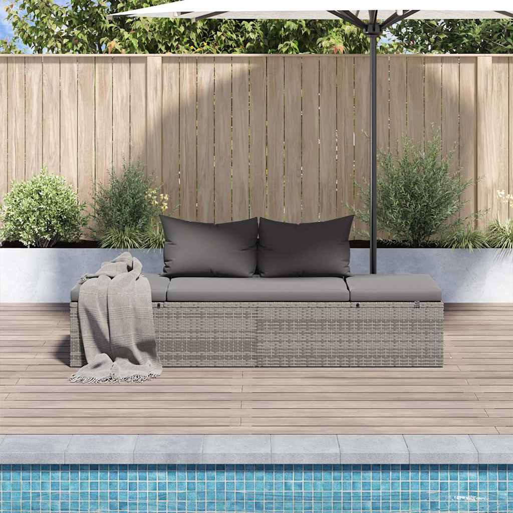 Vidaxl tuinbed 195x60 cm poly rattan grijs