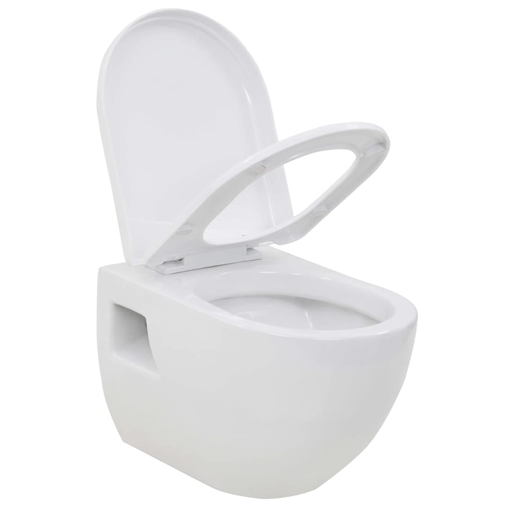 Vidaxl væg toilet keramisk hvid