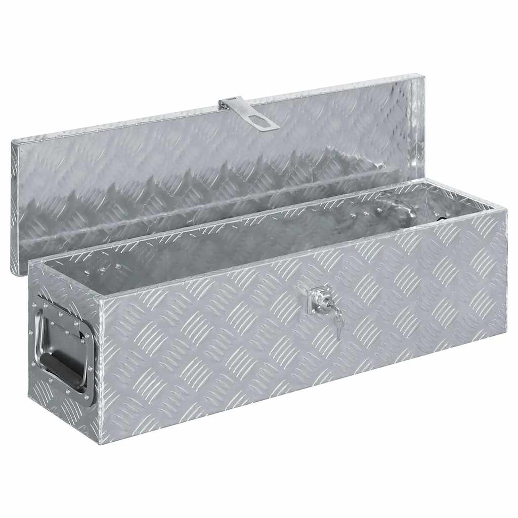 Vidaxl Aluminium Box 80.5x22x22 cm sølvfarvet