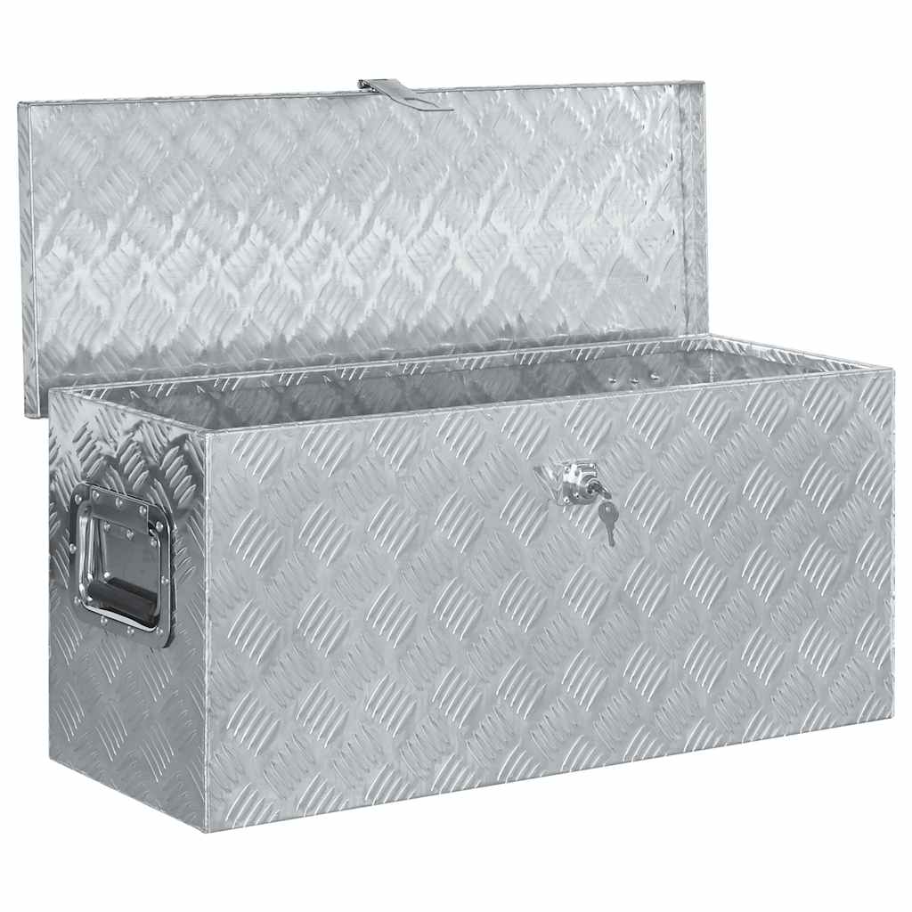 Vidaxl Aluminium Box 80x30x35 cm sølvfarvet