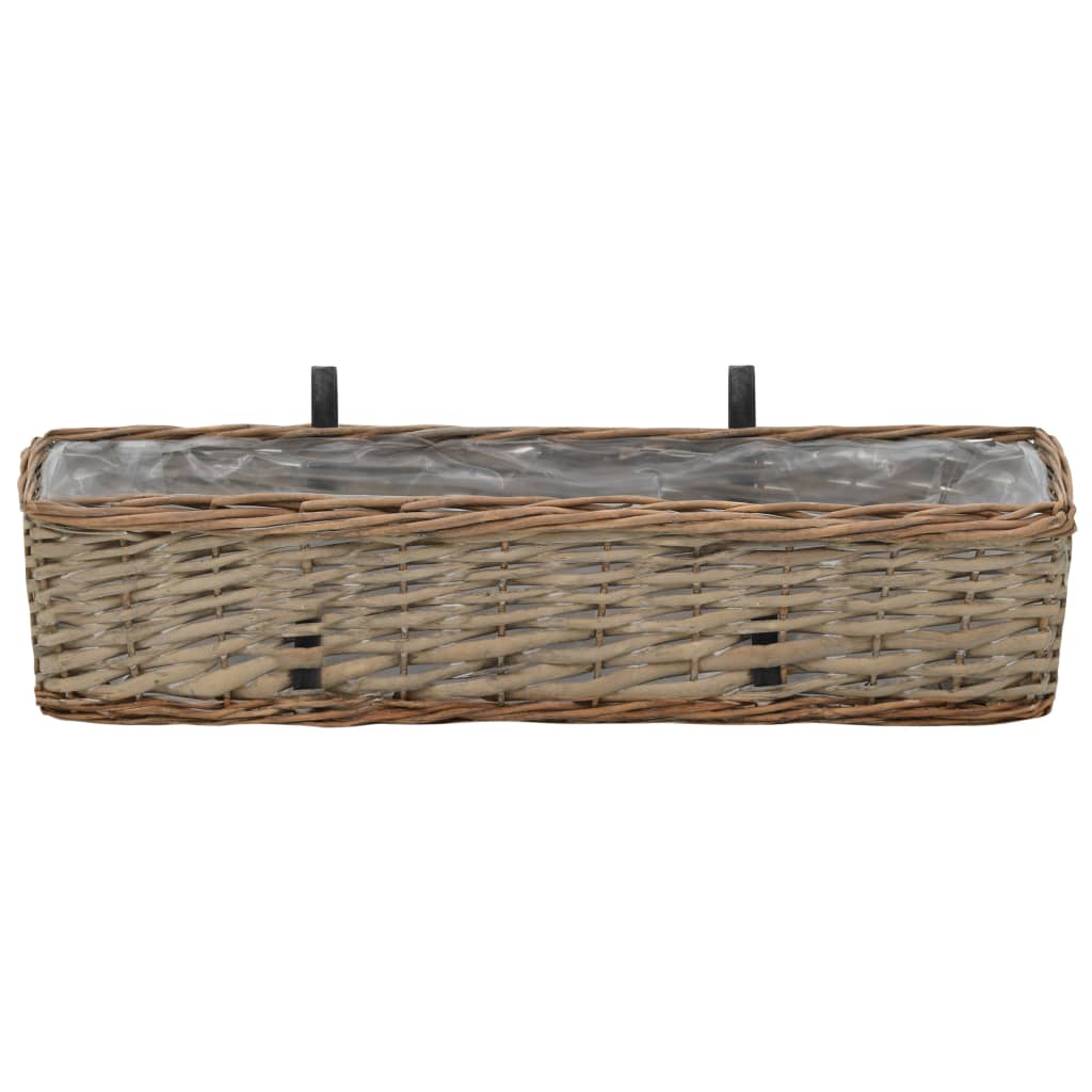Vidaxl Balkon Bins 2 stk 60 cm kurv med PE -foring