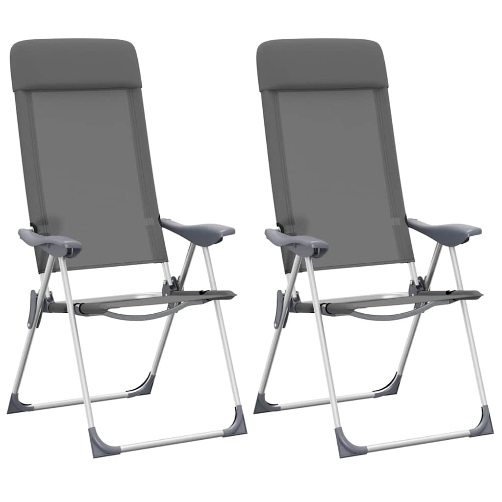 Vidaxl campingpladsstole 2 stk. Foldende aluminiumgrå