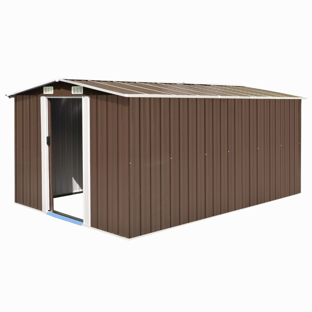 Vidaxl Garden Shed 257x392x181 cm metalbrun