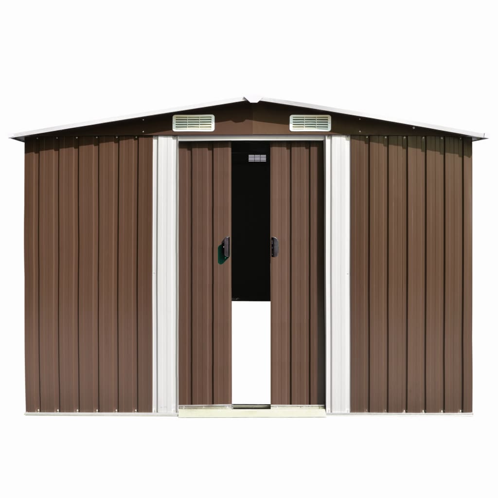 Vidaxl Garden Shed 257x392x181 cm metalbrun