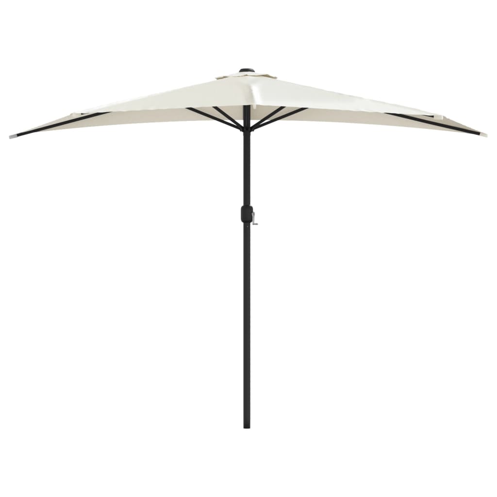 Vidaxl balkonparasol halvt med aluminiumstang 300x155 cm sand -farvet
