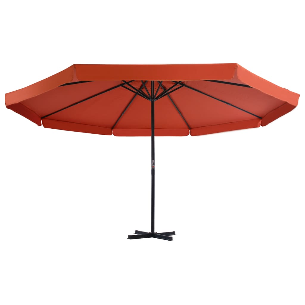 Vidaxl -parasol med aluminiumspol 500 cm terracotta -farvet