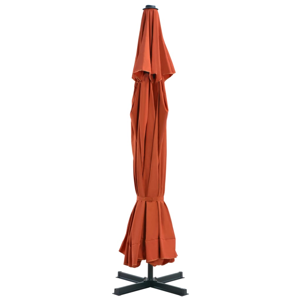 Vidaxl -parasol med aluminiumspol 500 cm terracotta -farvet