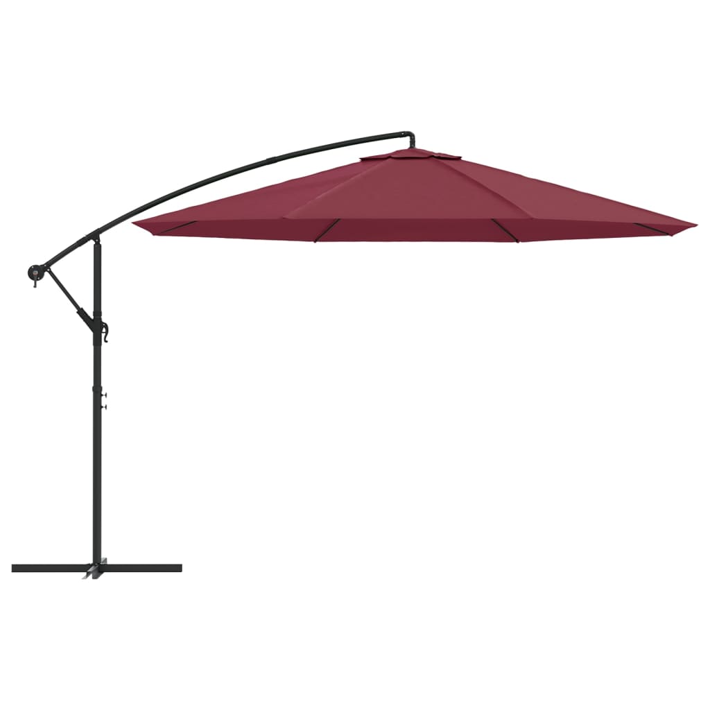 Vidaxl Floating Parasol med aluminiumstang 350 cm Burgundy rød