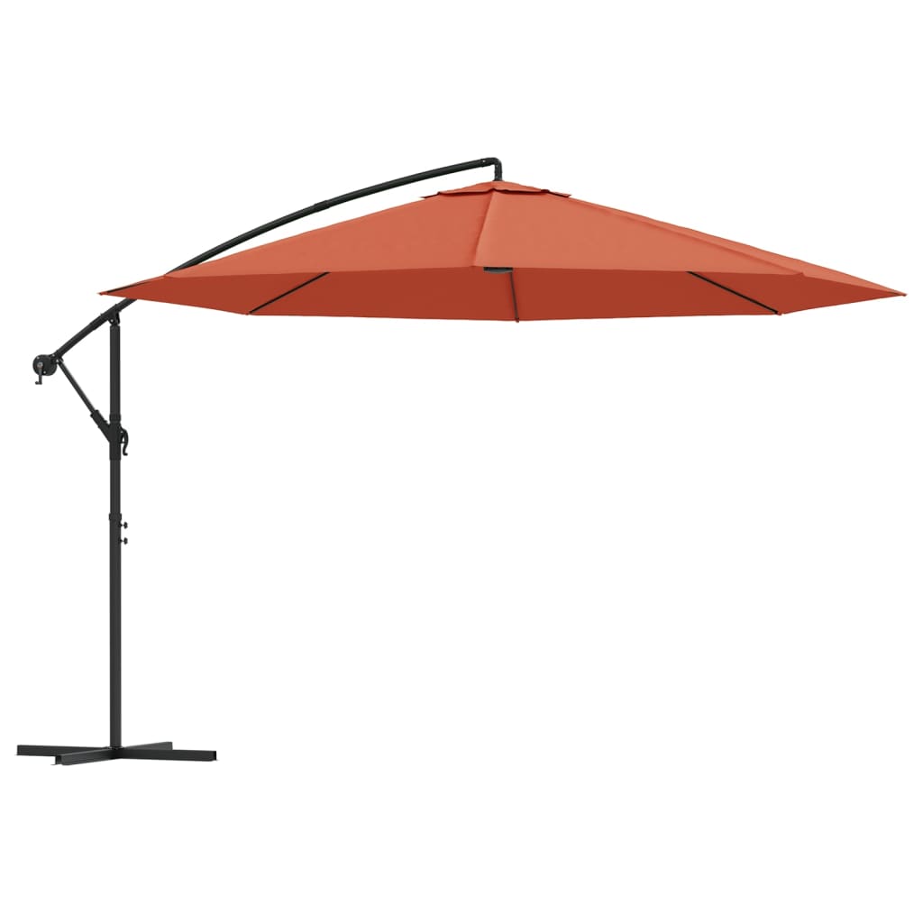 Vidaxl flydeparasol med aluminiumsstang 350 cm terracotta farvet
