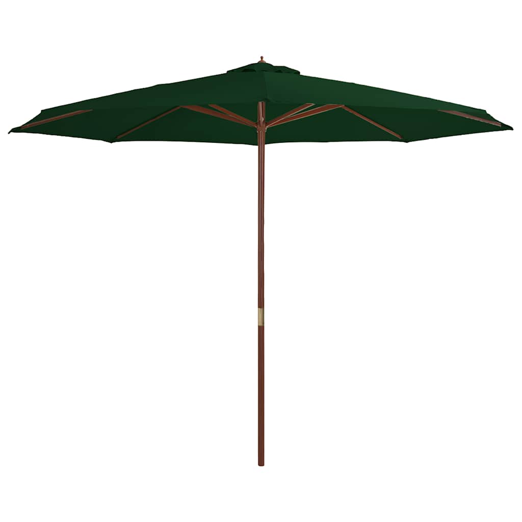 Vidaxl parasol med træstang 350 cm grøn