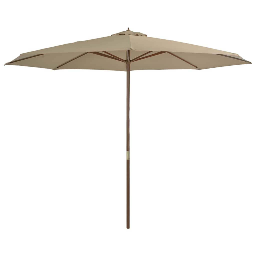 Vidaxl -parasol med træpol 350 cm taupe