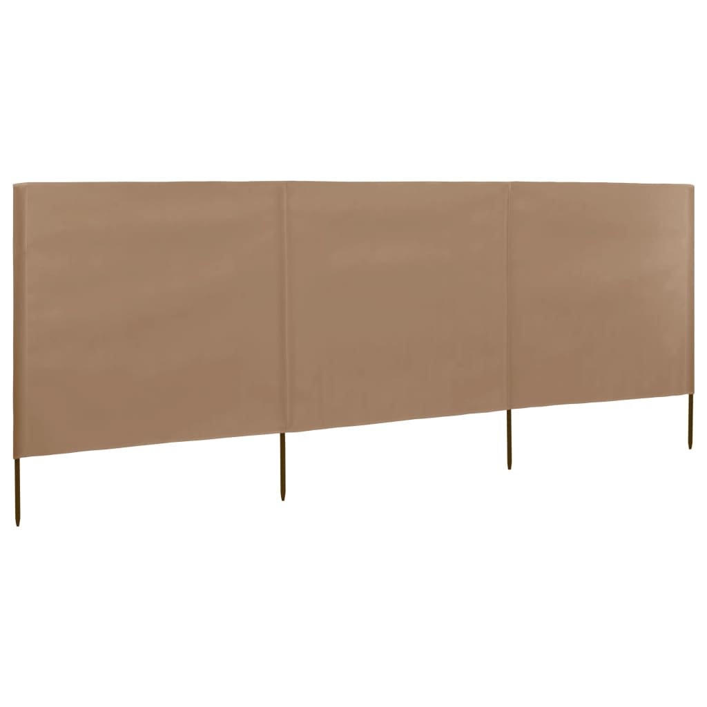 Vidaxx vindfang 3-paneler 400x120 cm stof taupe
