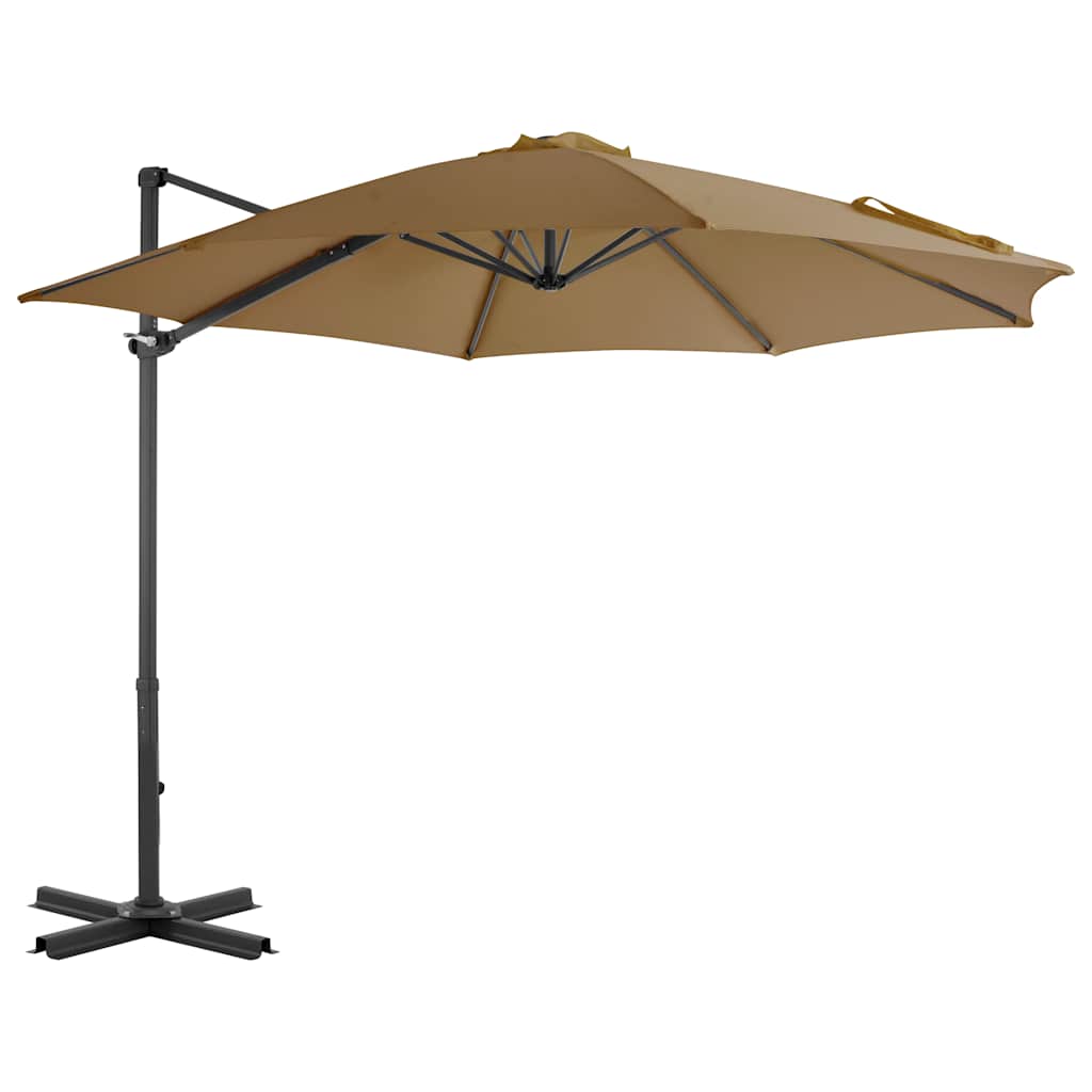 Vidaxl flydende parasol med aluminiumstang 300 cm taupe
