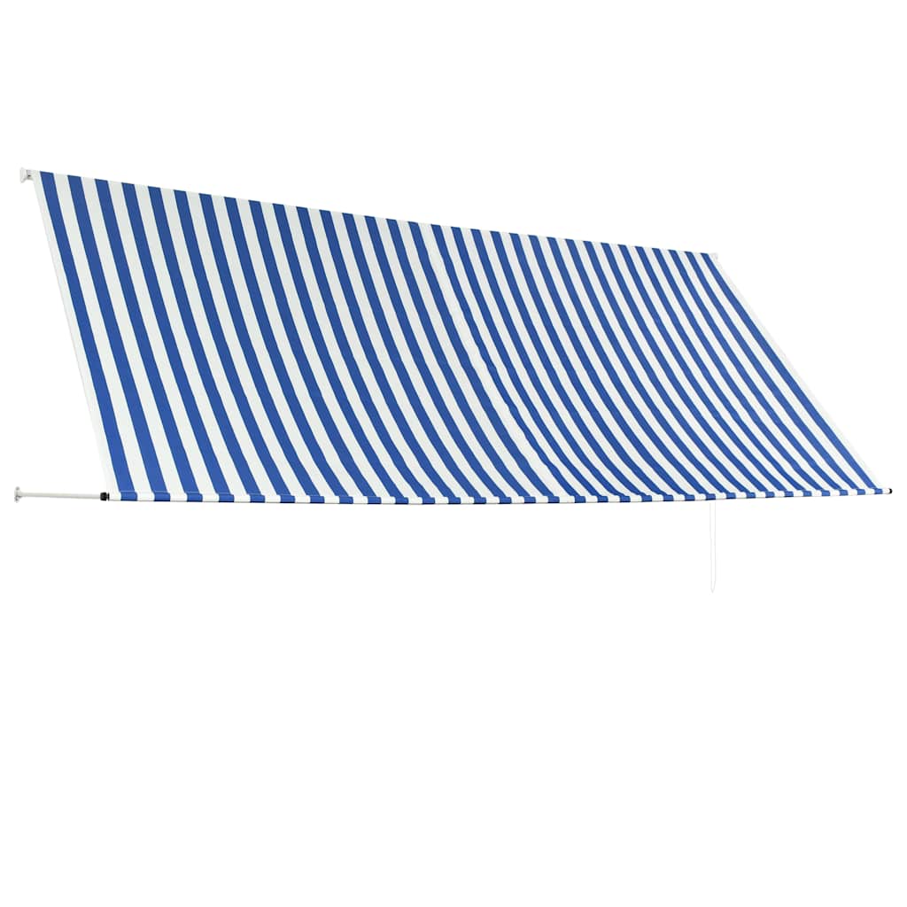 Vidaxl Luifel Udvidelig 350x150 cm blå og hvid