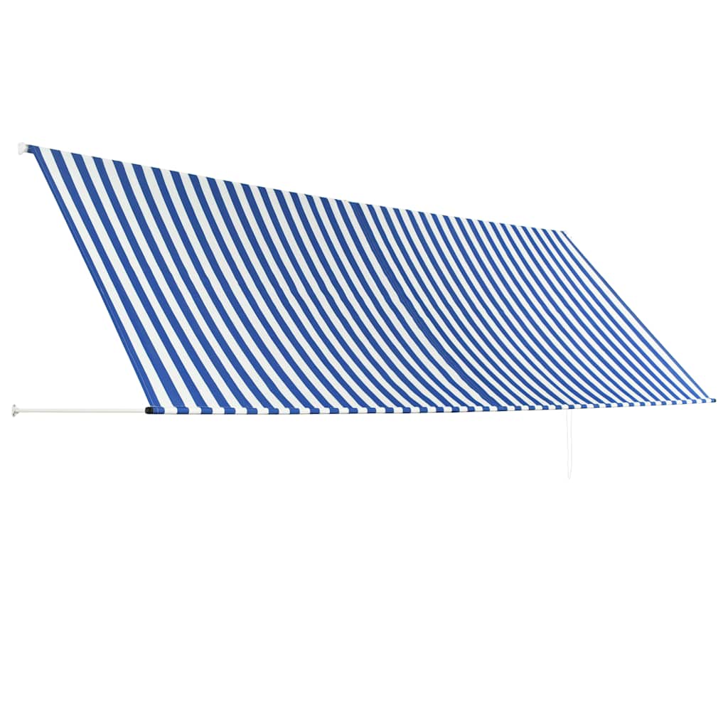 Vidaxl Luifel Udvides 400x150 cm blå og hvid
