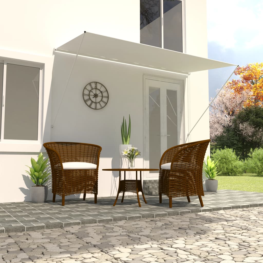 Vidaxl Luifel Udvidelig 350x150 cm creme