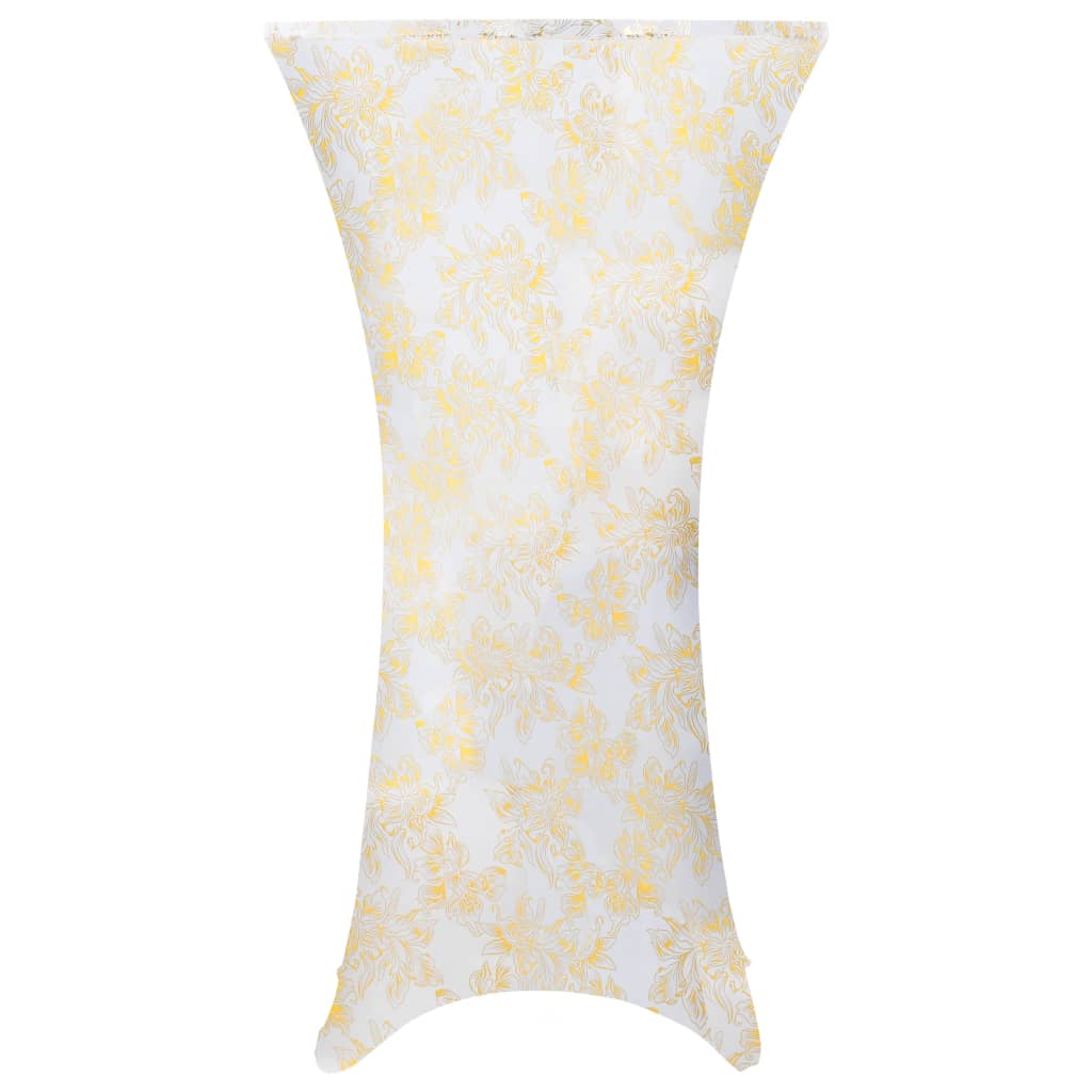 Vidaxx 2 stk bordbetræk stretch 70 cm hvid med guld print