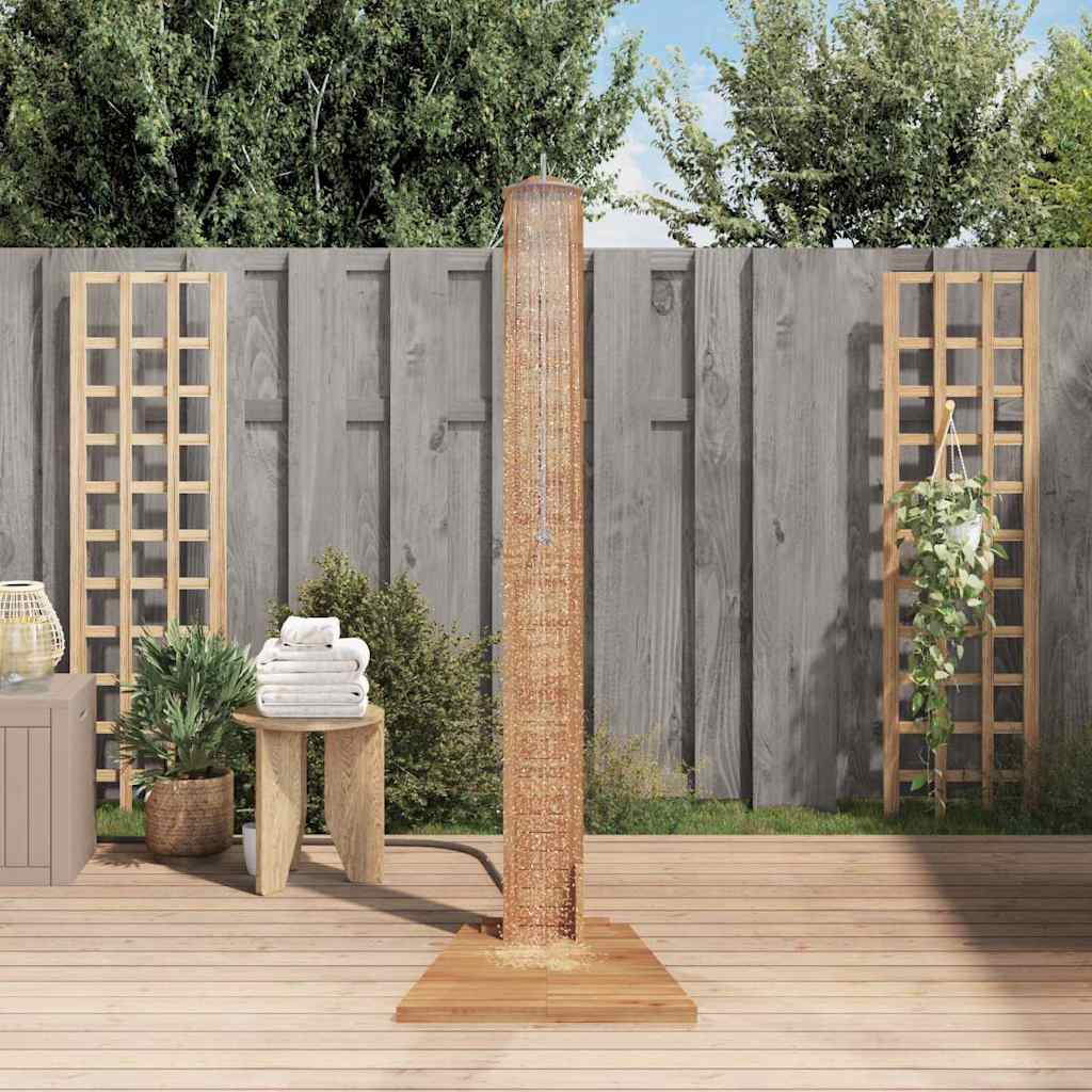 Vidaxl udendørs bruser 70x75x204 cm solid teak træ