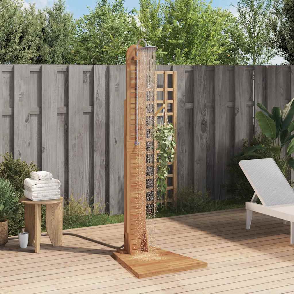 Vidaxl udendørs bruser 70x75x204 cm solid teak træ