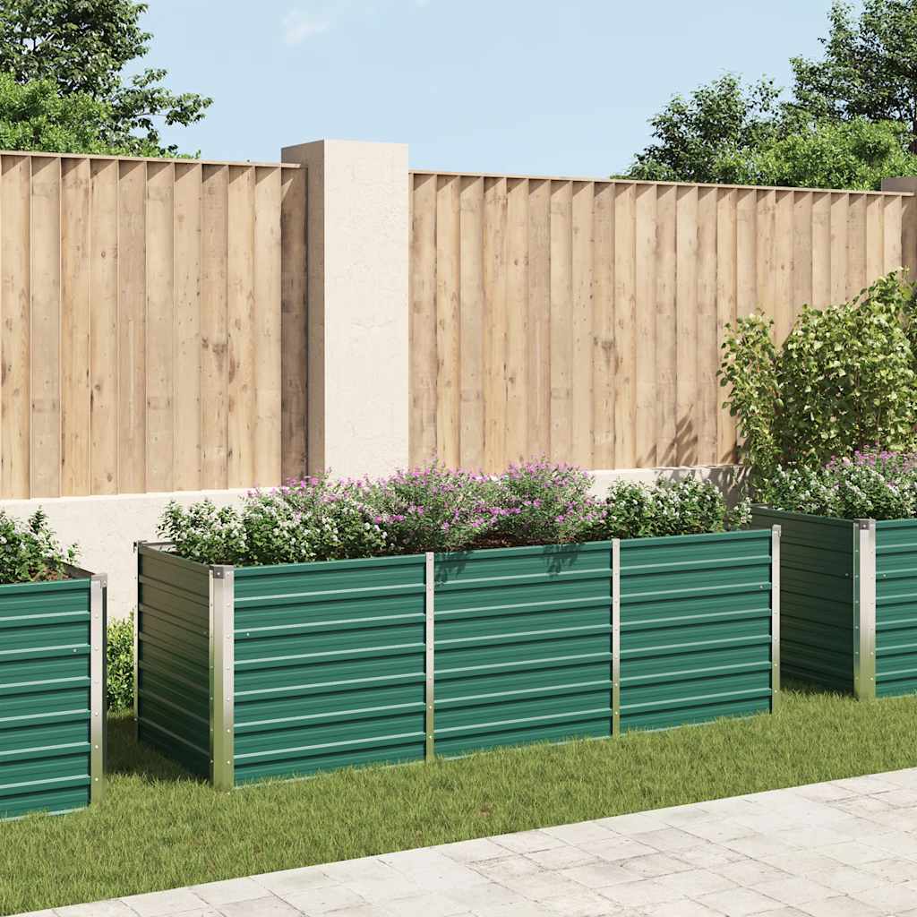 Vidaxl Planning Box hævet 240x80x77 cm galvaniseret stålgrøn