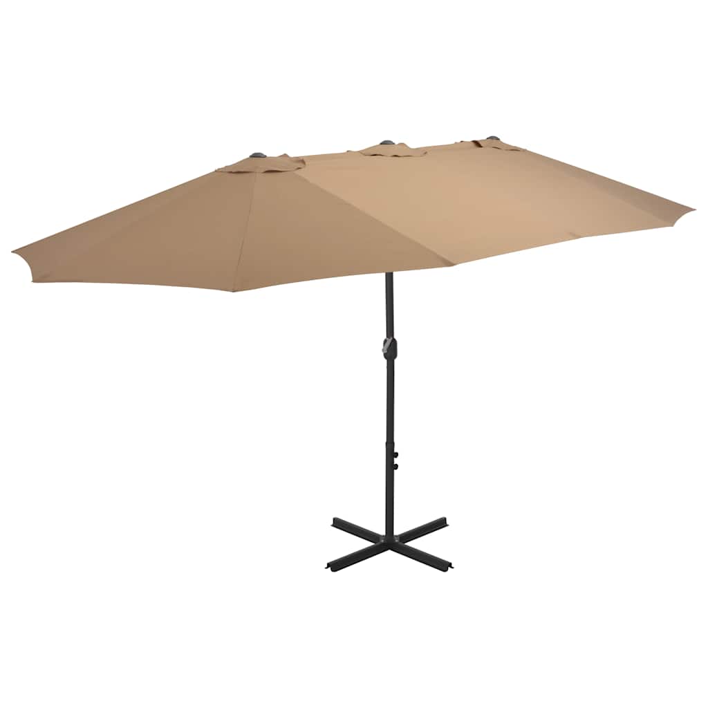 Vidaxl -parasol med aluminiumspol 460x270 cm taupe