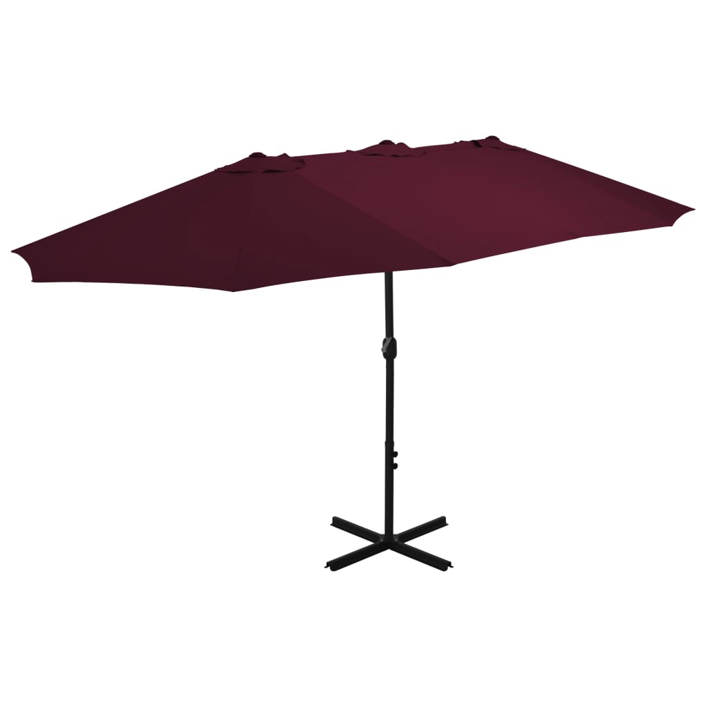 Vidaxl -parasol med aluminiumstang 460x270 cm Burgundy rød