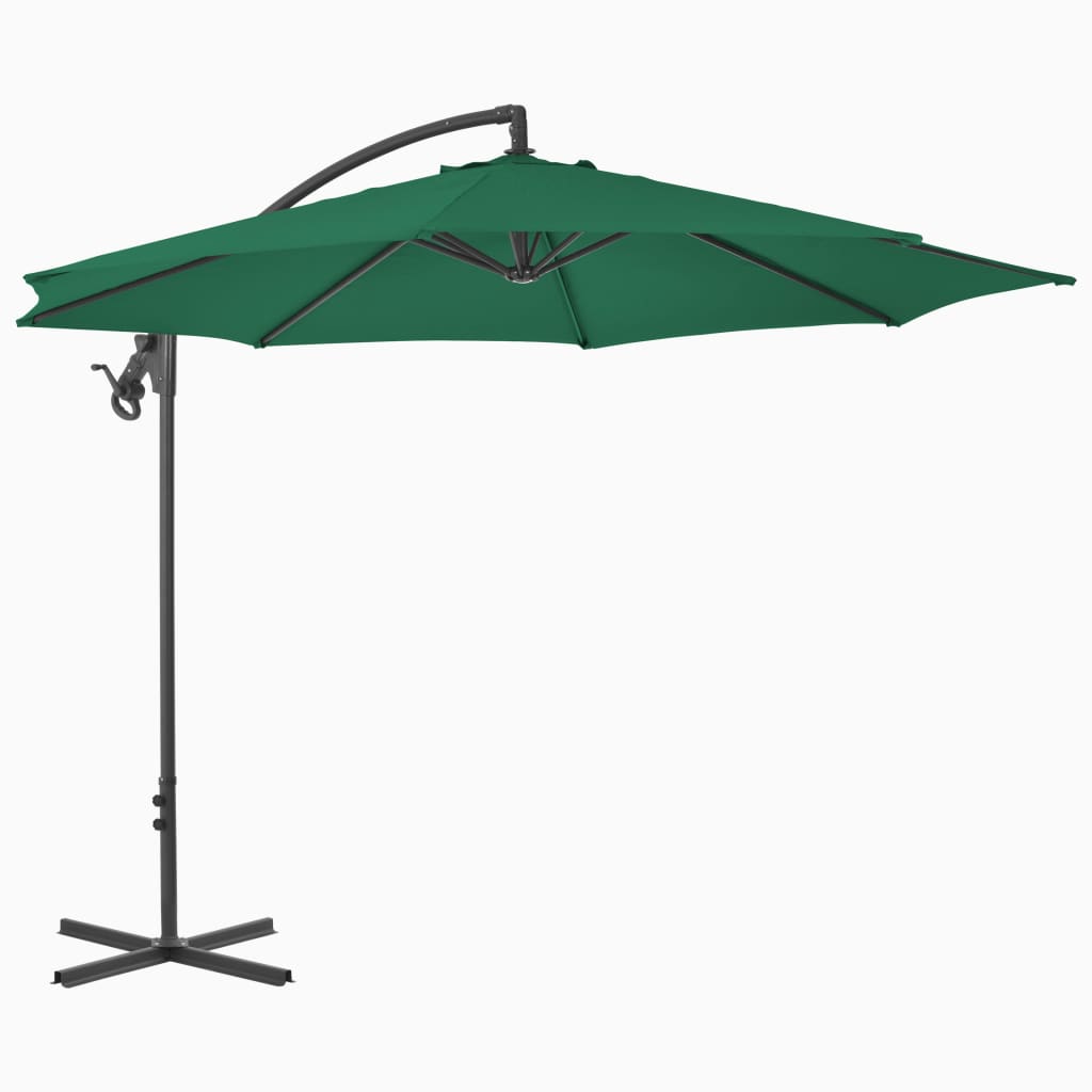 Vidaxl flydende parasol med stålstang 300 cm grøn