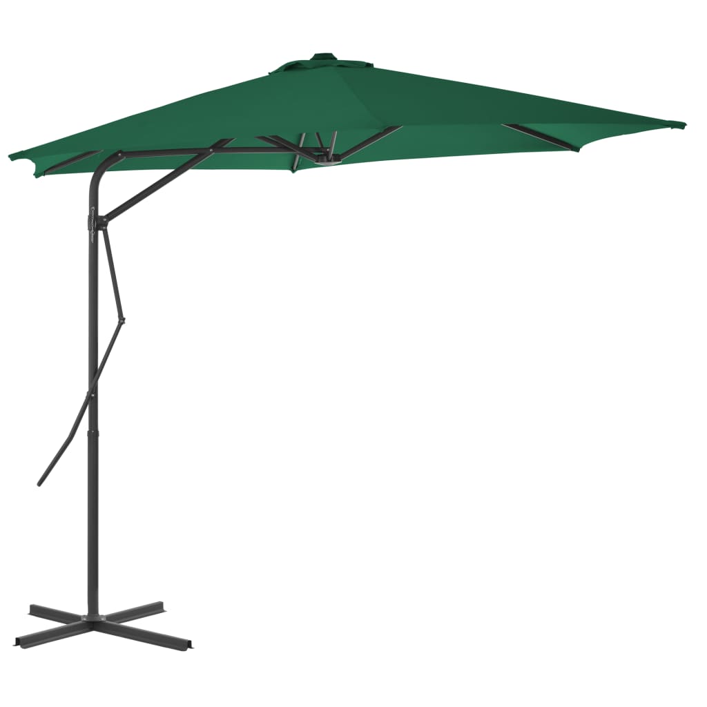Vidaxl -parasol med stålstang 300 cm grøn