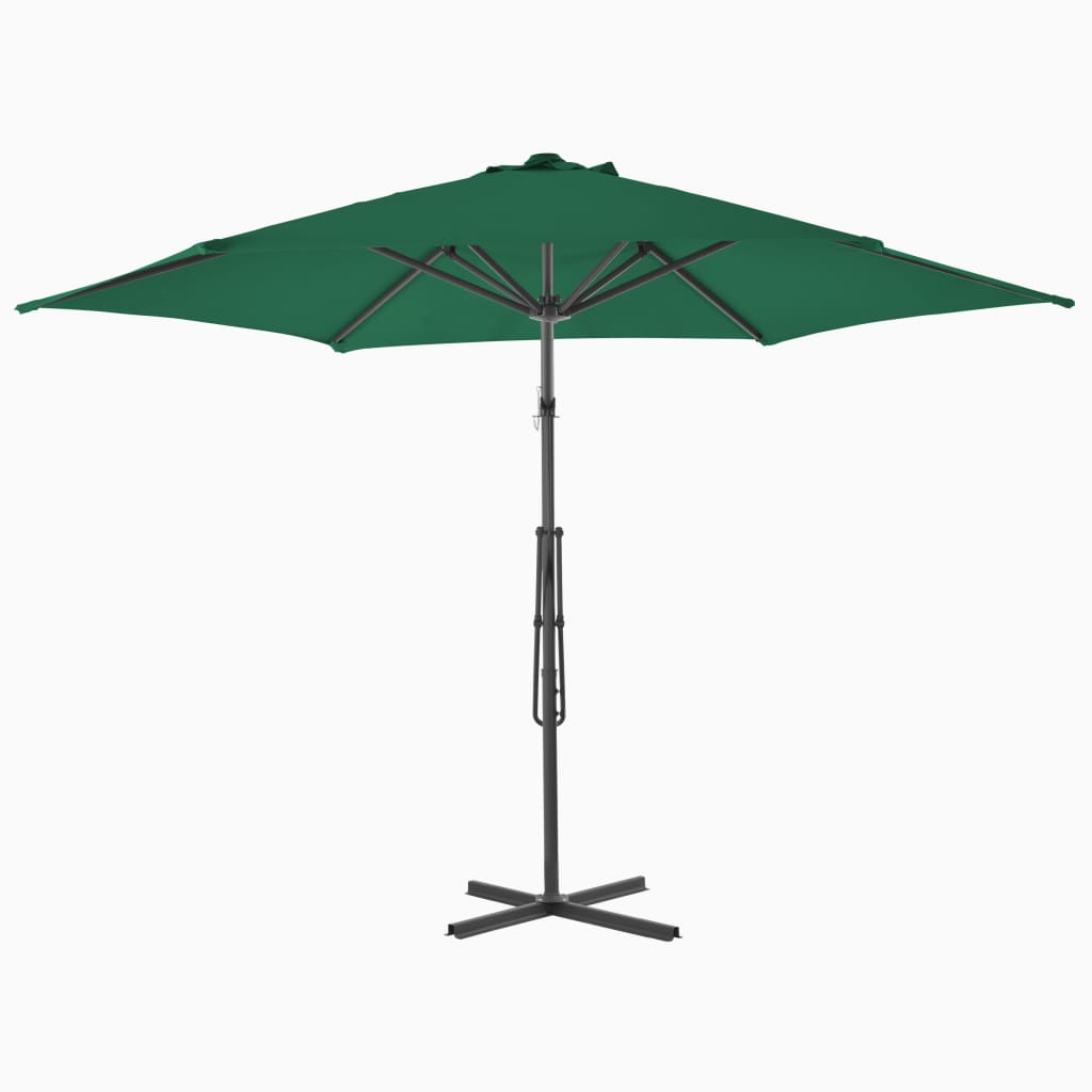 Vidaxl -parasol med stålstang 300 cm grøn