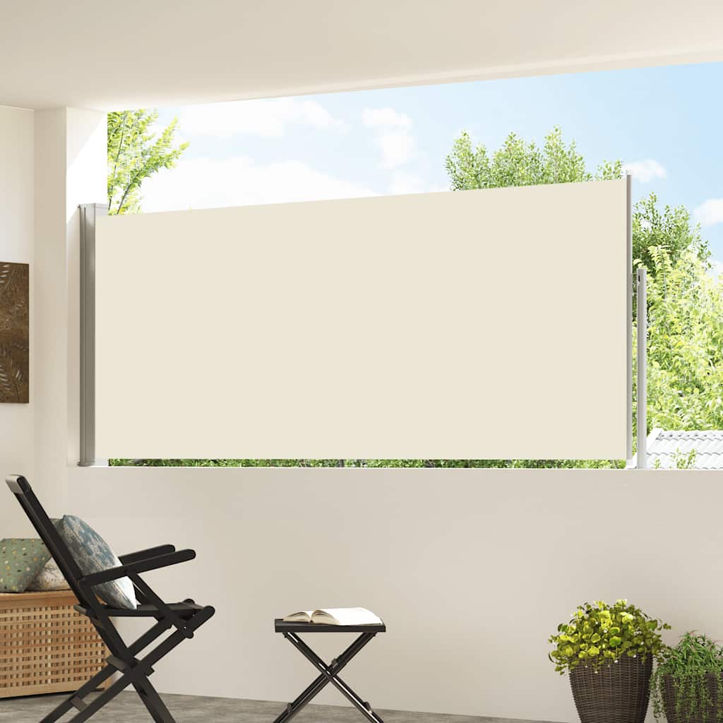 Vidaxx udtrækbar vindskærm 120x300 cm creme