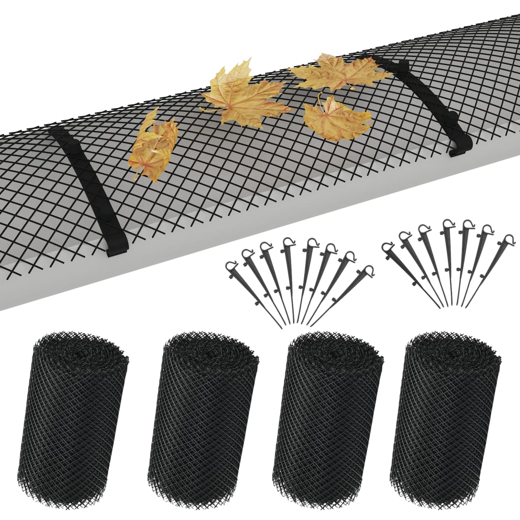 VidaXL 4-delt tagrendenet med klemmer 1,08 ㎡ HDPE