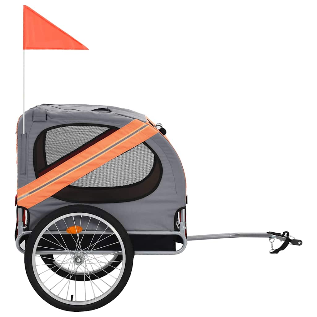 VidaXL hundecykeltrailer orange og grå