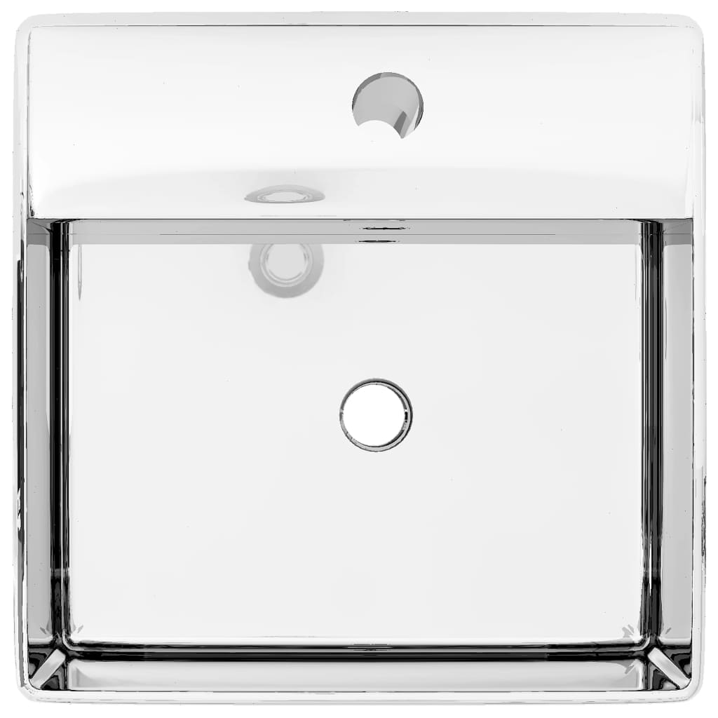 Vidaxl Washbasin med landing 41x41x15 cm keramisk sølvfarvet