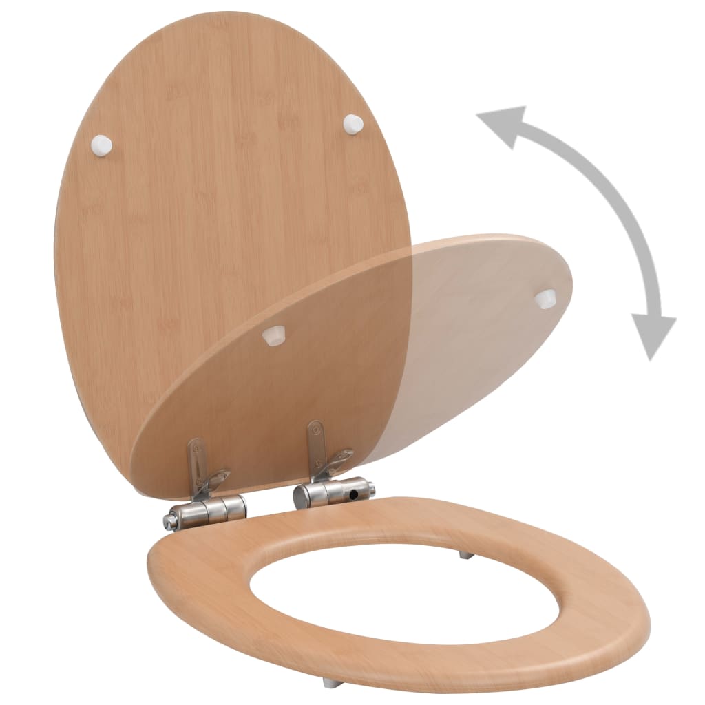 Vidaxl toiletstol med blødt tæt låg bambus MDF