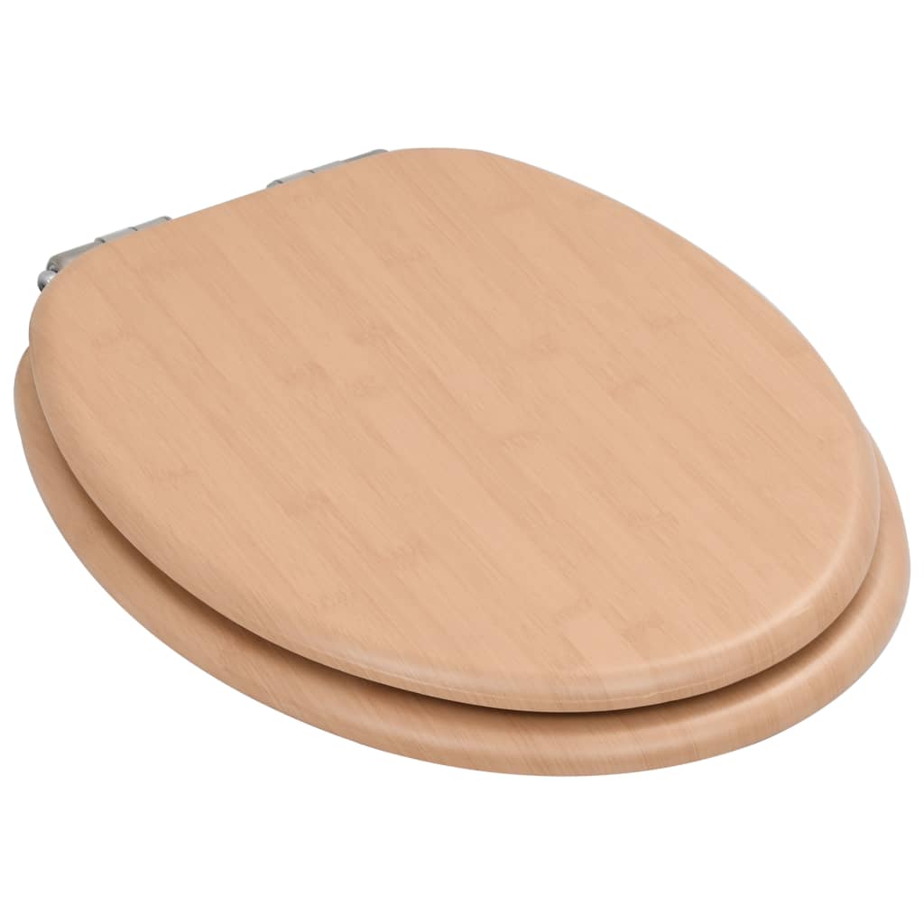 Vidaxl toiletstol med blødt tæt låg bambus MDF