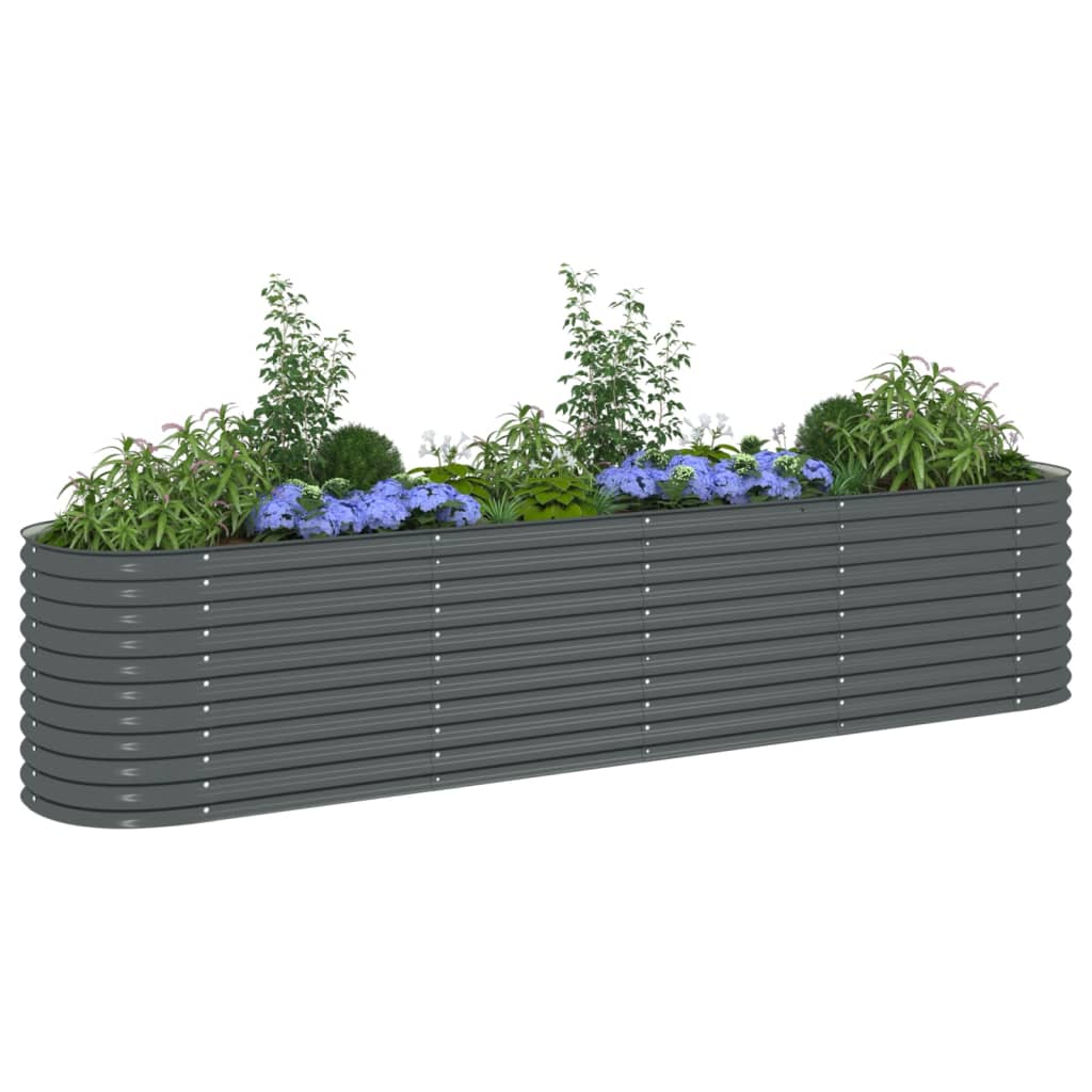 Vidaxl Planter Insert 400x80x81 cm galvaniseret stålgrå
