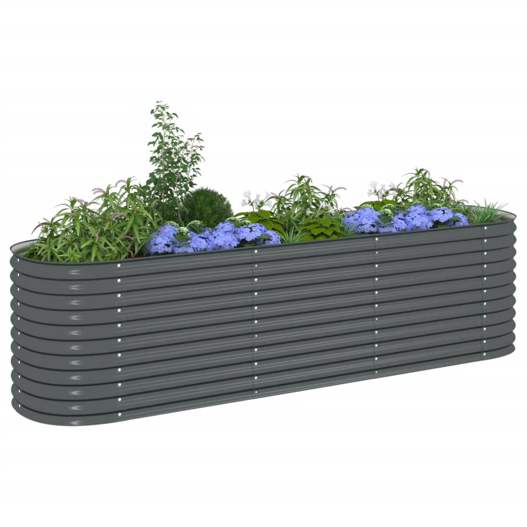 Vidaxl planter indsat 320x80x81 cm galvaniseret stålgrå