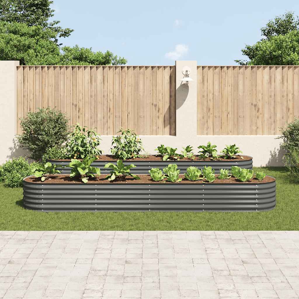 Vidaxl Planter Insert 400x80x44 cm galvaniseret stålgrå