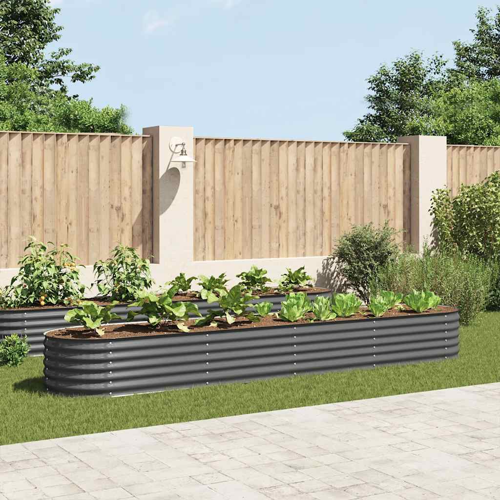 Vidaxl Planter Insert 400x80x44 cm galvaniseret stålgrå