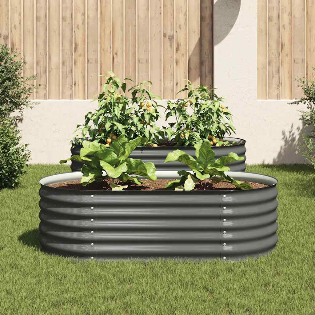 Vidaxl planter hævet 160x80x44 cm galvaniseret stålgrå
