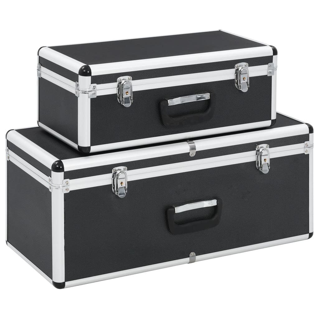 Vidaxl Storage Cases 2 St Aluminium Black