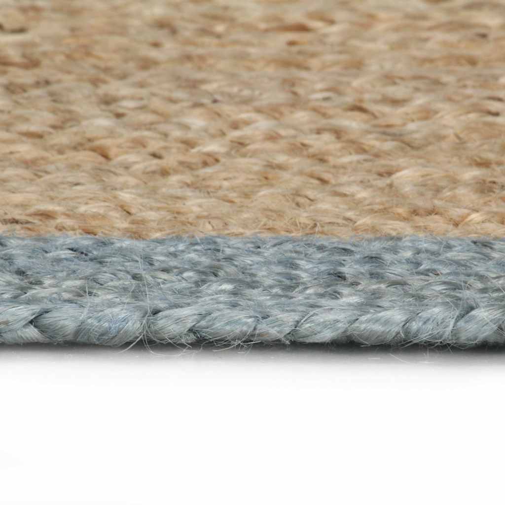 Vidaxl tæppe håndlavet med olivengrøn kant 150 cm jute
