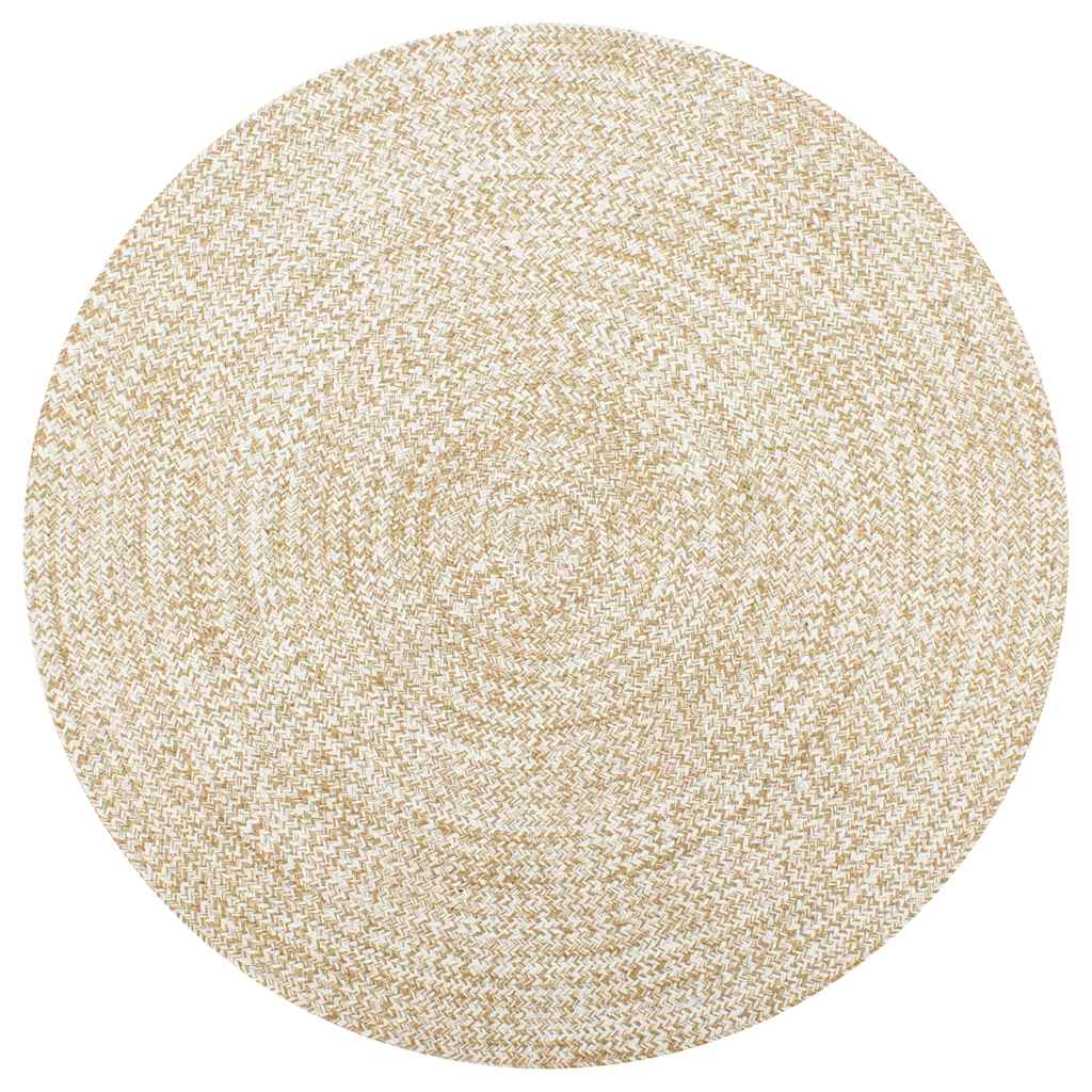 Vidaxl tæppe håndlavet 150 cm jute hvid og naturlig