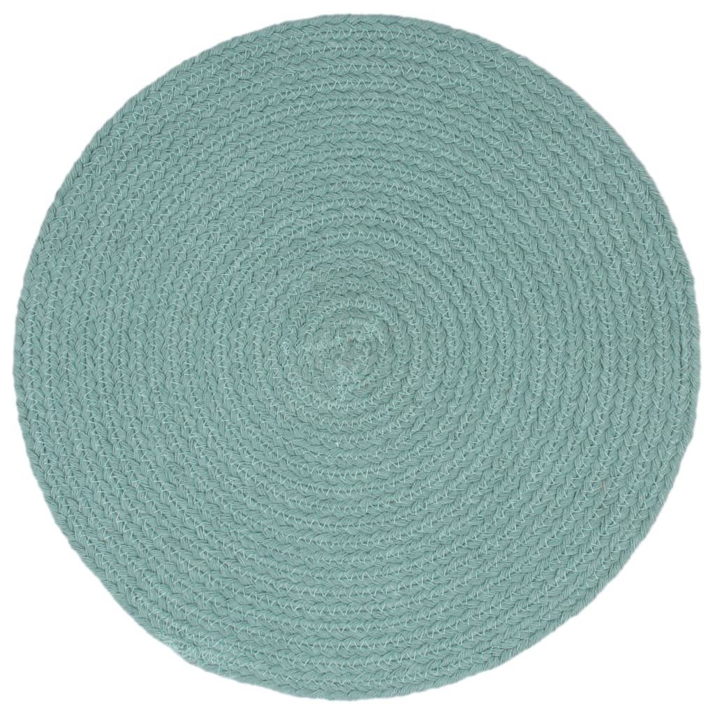 Vidaxl placemats 6 stk runde 38 cm bomulds almindelig grøn