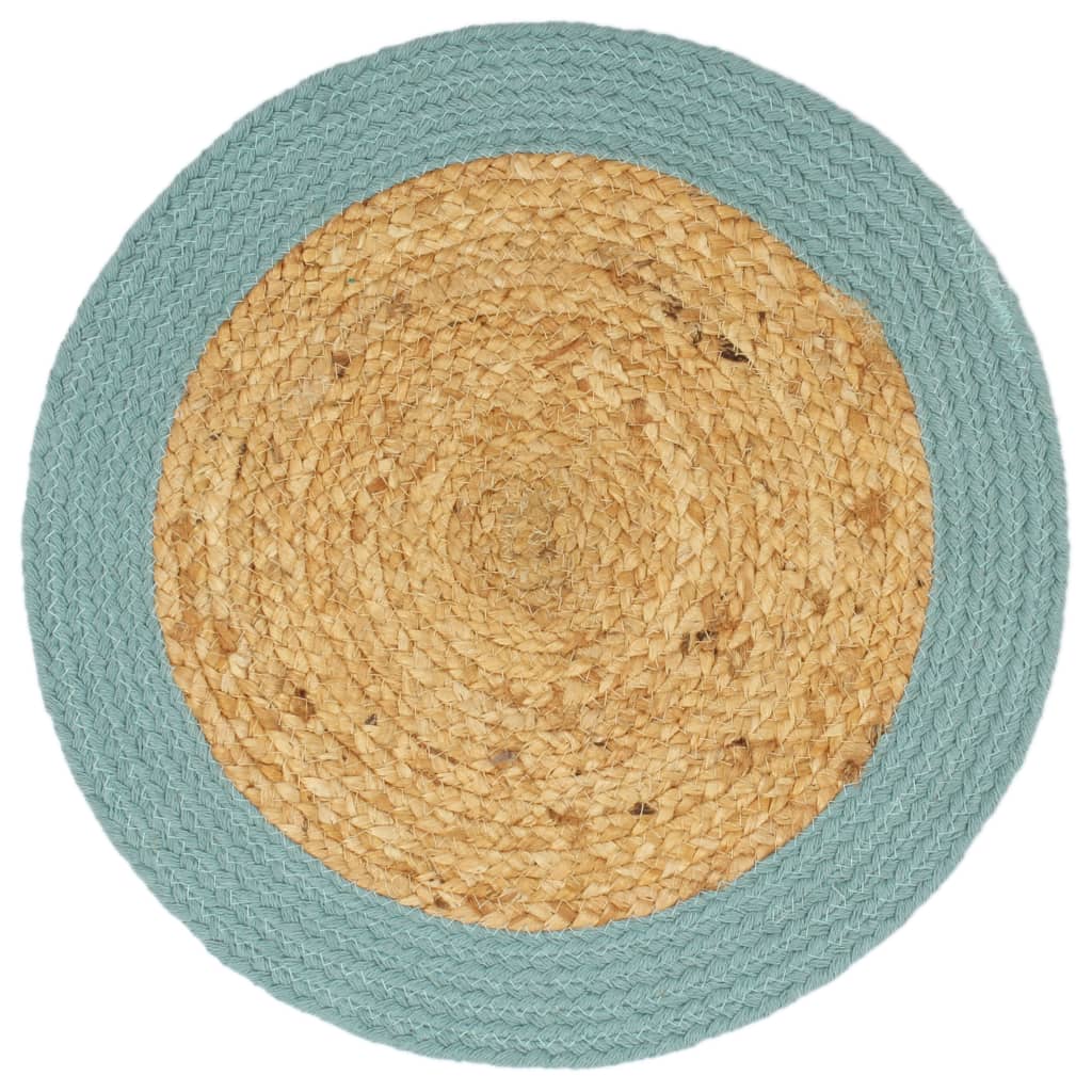 Vidaxx Placemats 6 PCS 38 cm Jute og Cotton Natural and Green