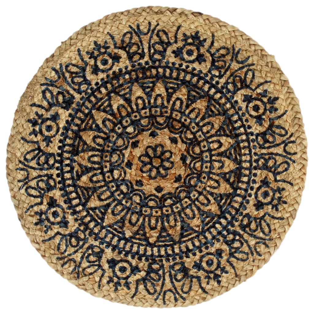 Vidaxl placemats 4 ms omkring 38 cm jute mørkeblå